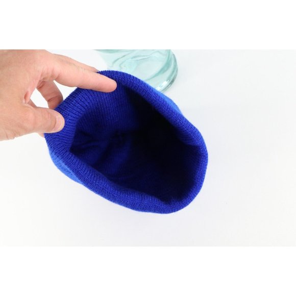 NOS Vintage 90s The Simpsons Bart Simpson Spell Out Knit Beanie Hat Cap Blue USA - Picture 7 of 7